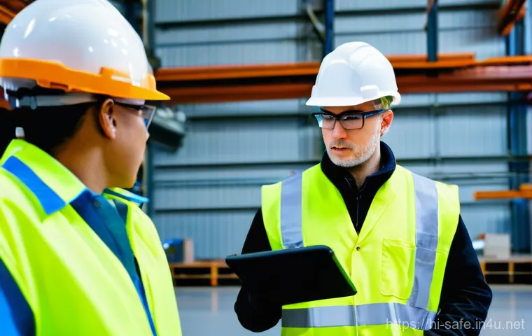 산업안전분야 신입사원의 성공 비결 - Image Prompt 1: "On-site Safety Learning and Inspection"** 산업안전분야 신입사원의 성공 비결 - Image Prompt 1: "On-site Safety Learning and Inspection"**