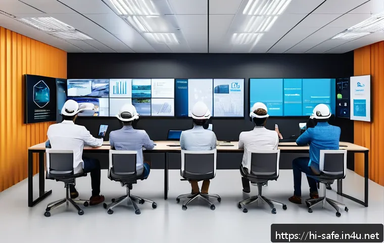 산업안전관리자와 안전교육 프로그램 - A modern corporate training room with diverse Indian employees attentively engaged in a virtual real...