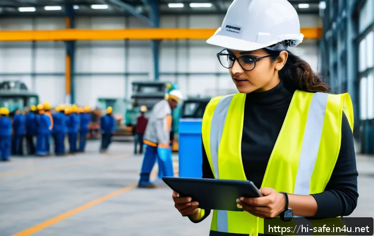 산업안전분야의 여성 전문가 성공 사례 - A confident Indian woman industrial safety leader in professional attire, wearing safety gear includ...