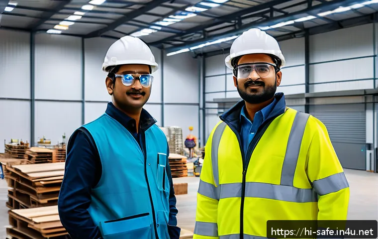 산업안전기사와 산업 내 사고 동향 - A modern industrial workplace scene in India featuring workers wearing high-quality personal protect...
