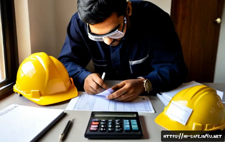 산업안전기사 시험 응시료 절약법 - Photorealistic Indian industrial safety trainee at a tidy home desk comparing exam fee savings, care...