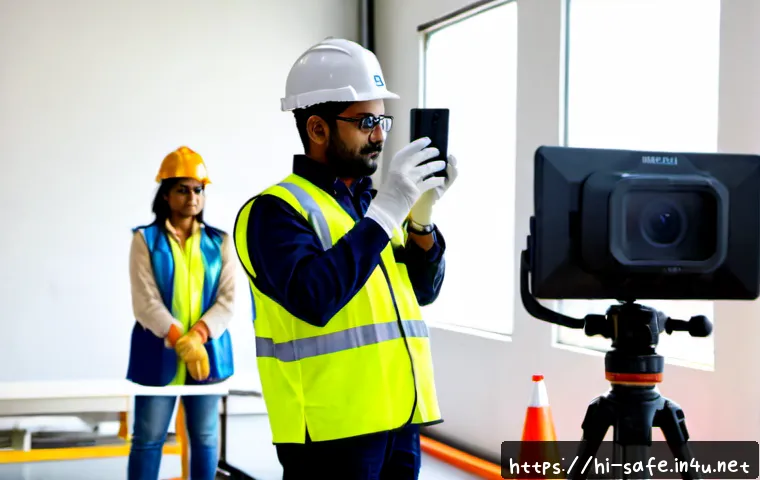 산업안전기사와 안전 교육 콘텐츠 제작 - Photorealistic Indian industrial safety engineer in a clean factory training room, wearing a hard ha...